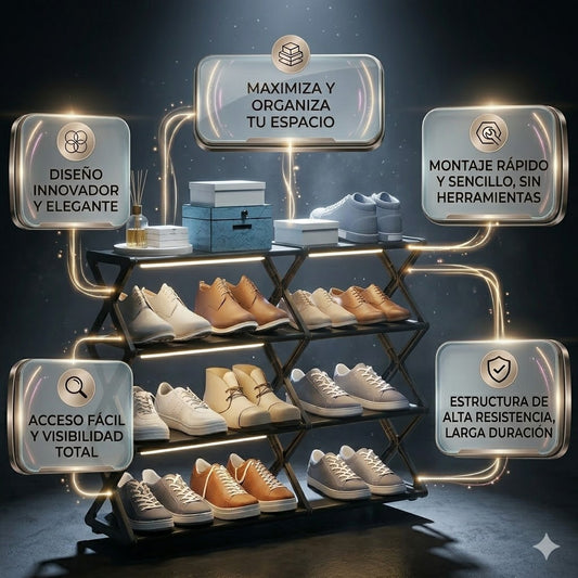 Organizador de Zapatos Compacto que Maximiza el Espacio y el Orden